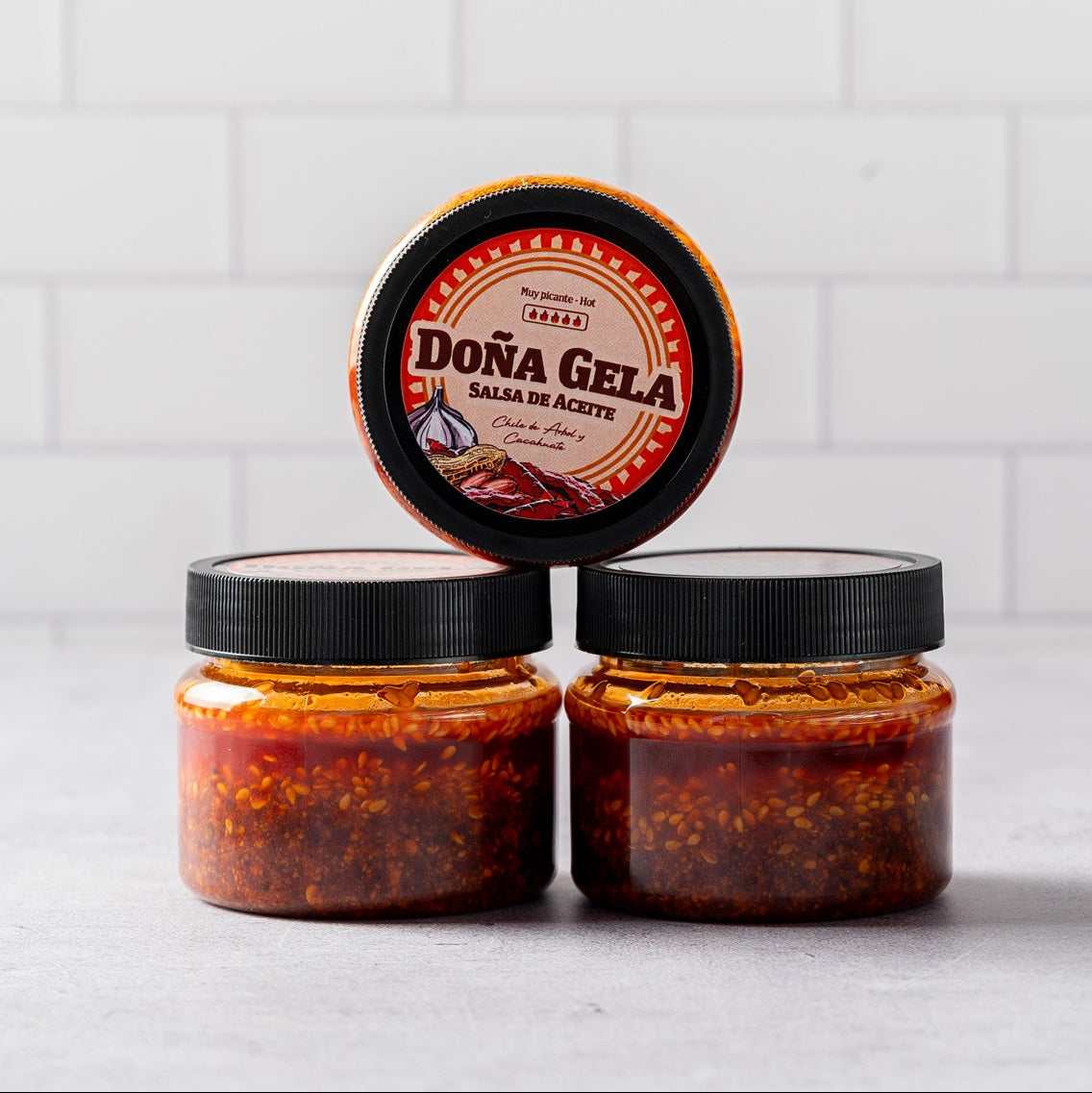 3 Pack Salsa de Aceite - Chile de Árbol y Cacahuate 100 gr