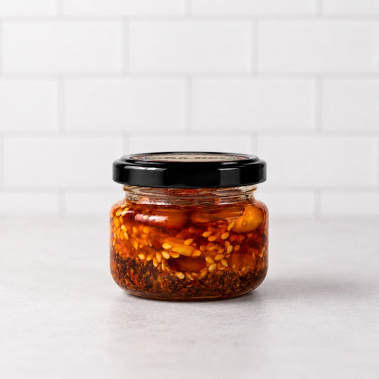Salsa Macha Mini 60 ml (2 oz) - Chile Morita con Semillas y Arándanos - Doña Gela