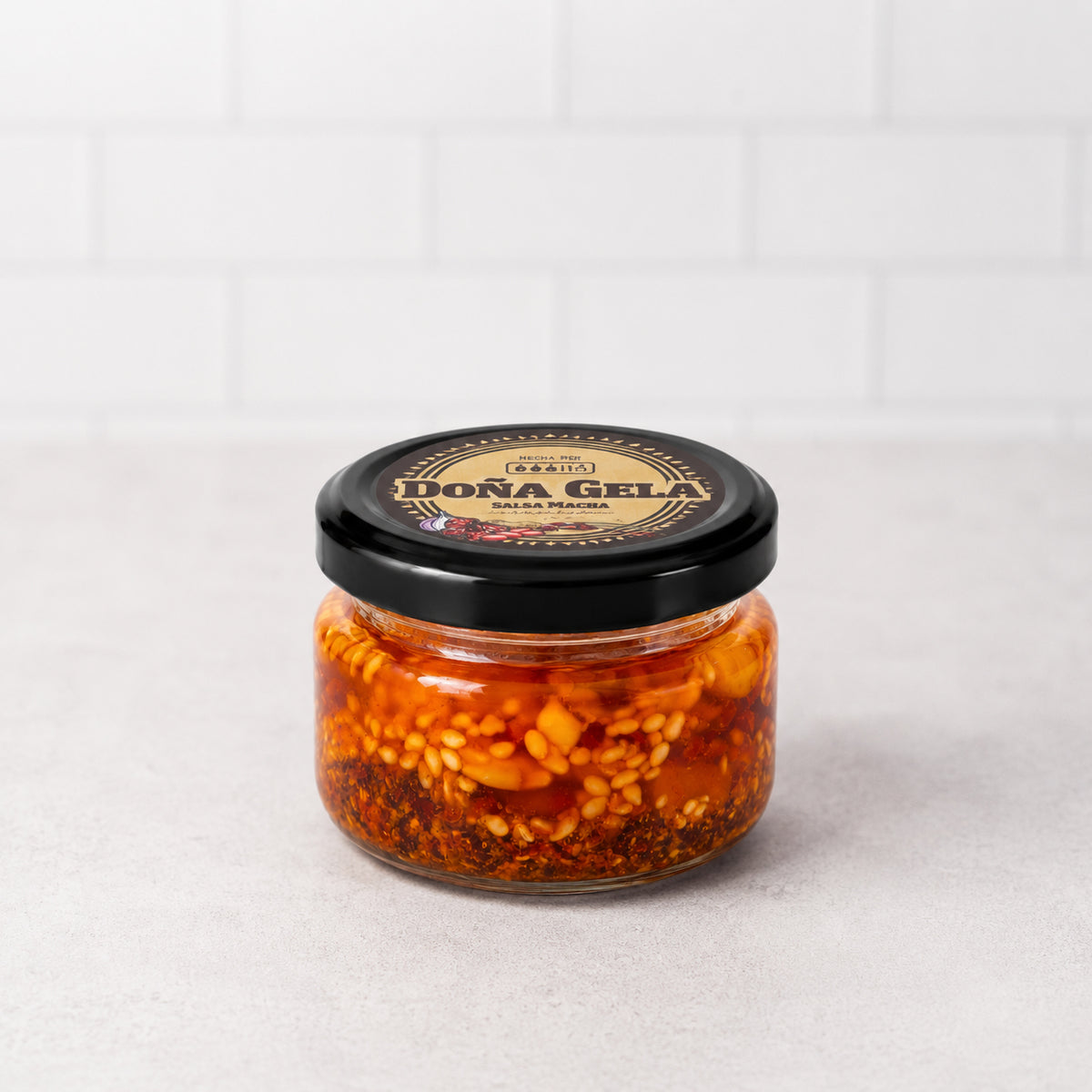 Salsa Macha Mini 60 ml (2 oz) - Chile Morita con Semillas y Arándanos - Doña Gela